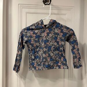 Tea Collection size 5 Kids Hoodie - Blue and Pink floral